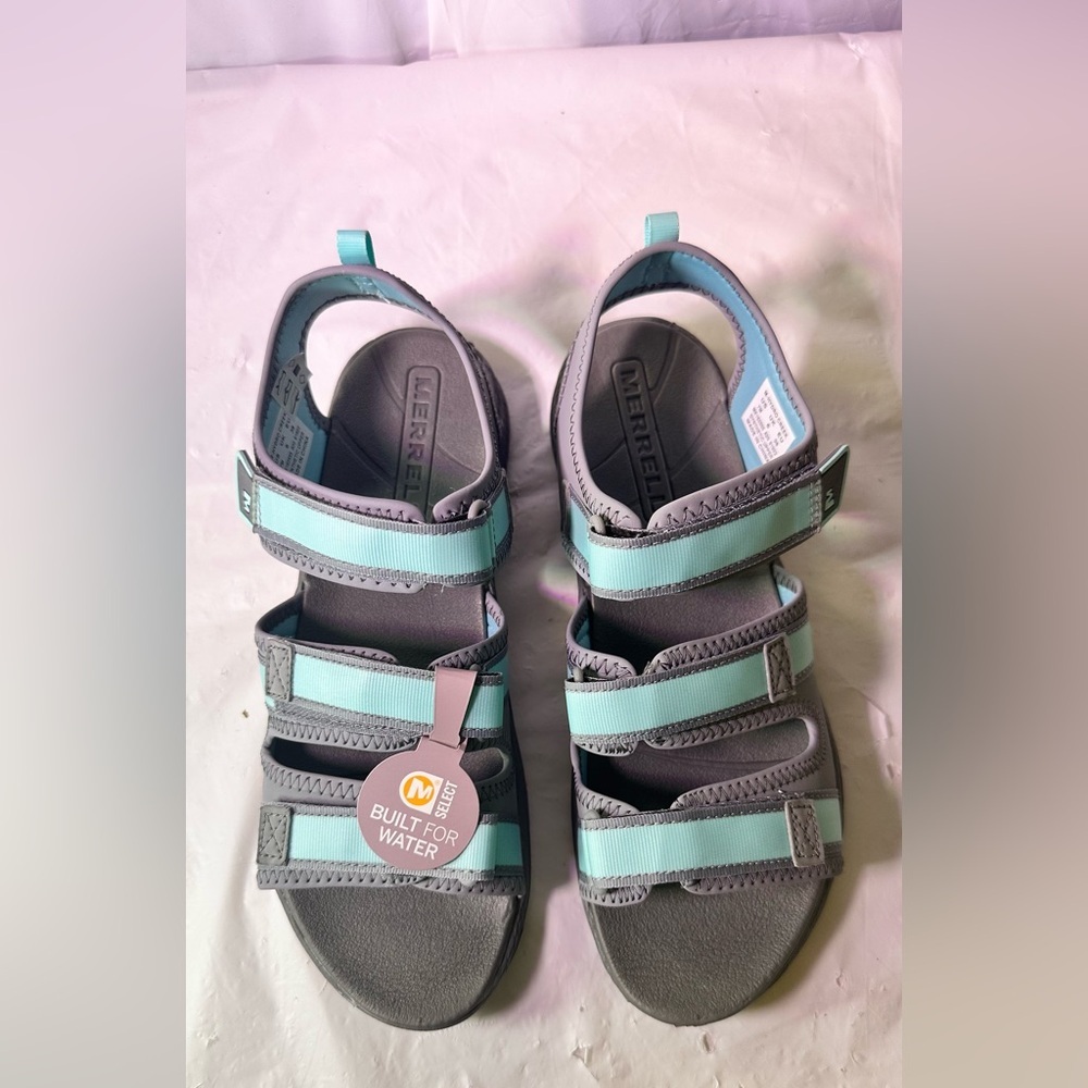 Merrell Women's Teal and Gray Strappy Outdoor Sandals - Picture 3 of 11